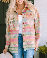 Chaqueta de botonadura sencilla con estampado occidental